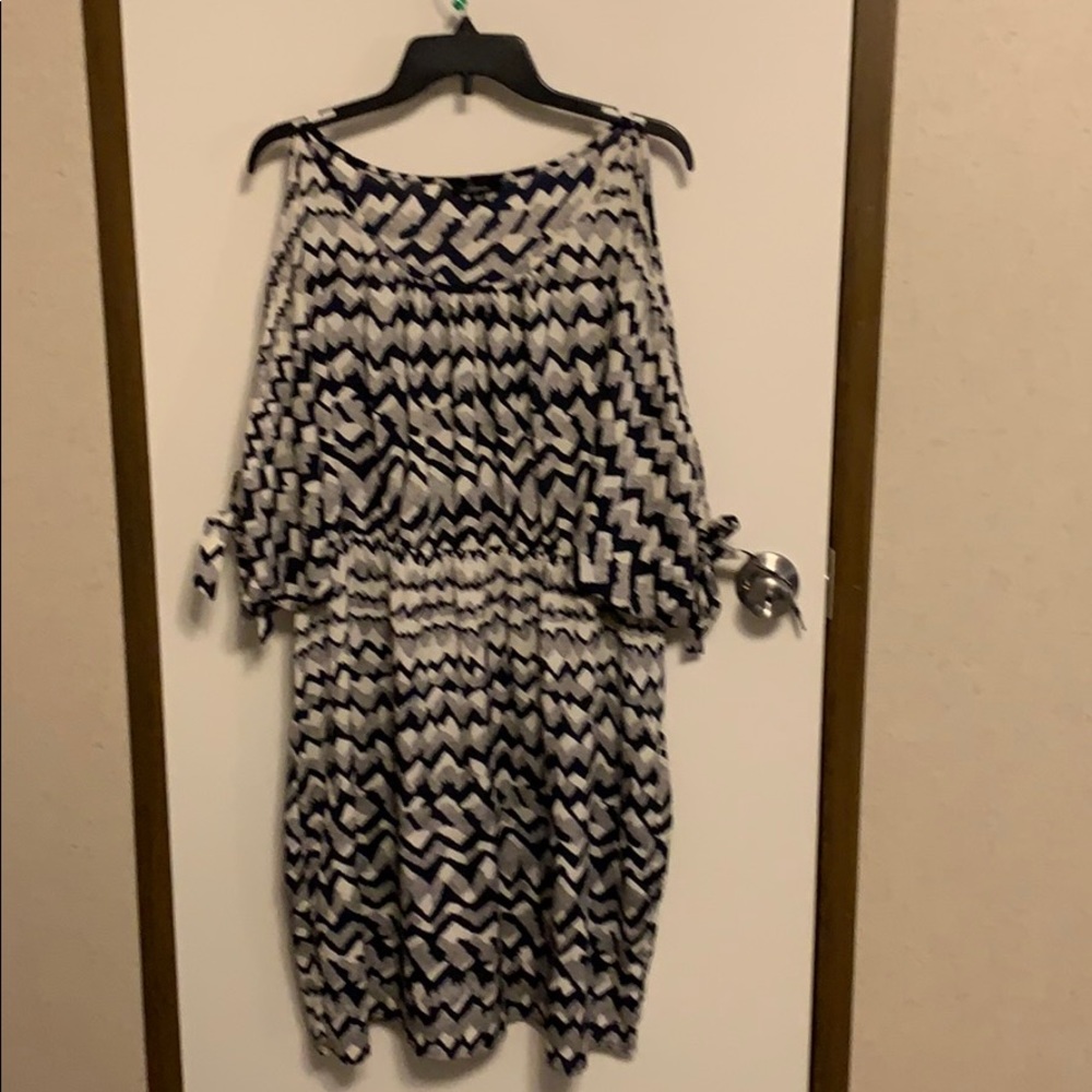 Blue and Grey Cadual Dress